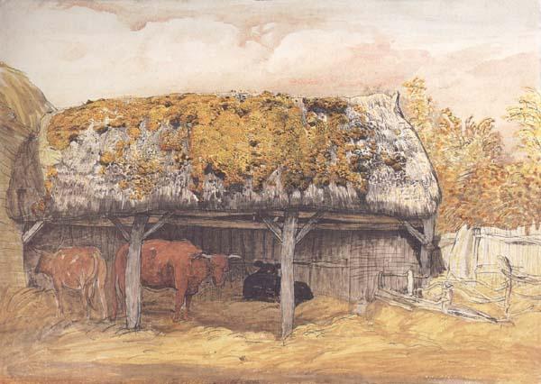 Samuel Palmer A Cow-Lodge with a Mossy Roof oil painting picture